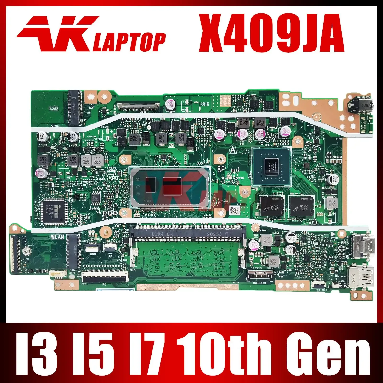 Anakart X409J Ana Pano P1510CJA X409JA X509JA X409JP X509JP X409JB X509JB R409J A409J F409J A509J F509J Laptop Anakart I3 i5 i7 4GB