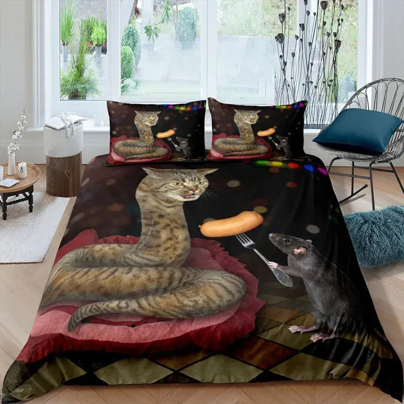 Set di biancheria da letto di serpente Copertura del piumino rettile copertura con trappola per animali selvatici con federe di dimensioni matrimoniali per bambini decorazioni per camera da letto adulti