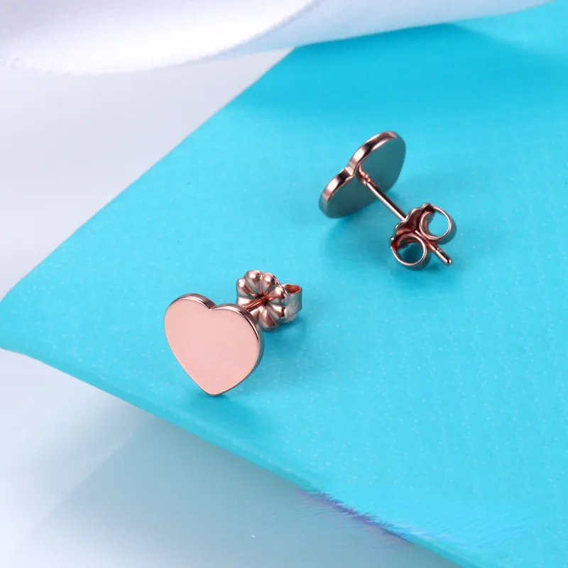 Lady Designer Studs Esrrings 925 Sterling Silver Love Earrings GoldEleclroplated CNC Steel Printed Letter HeartEarrings