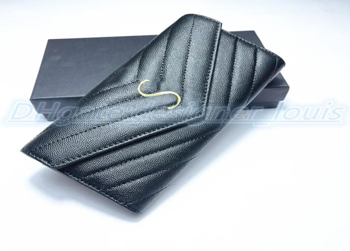 Luksusowy projektant męski kawior kawioru długie klasyczne portfele uchwyty paszportowe Klawisz Klucz posiadacza karty Mini koperty Portfee ​​Wit8732850