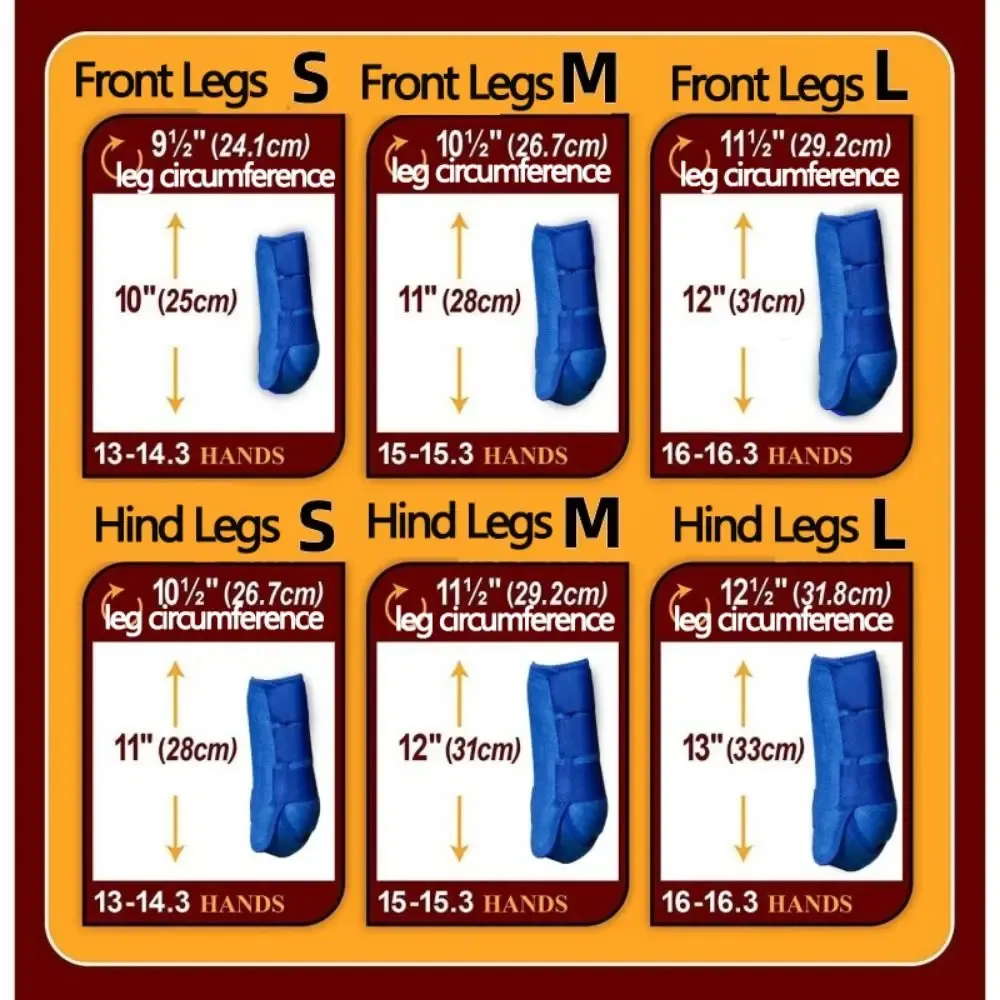 4pcs / ensemble Bottes de sport à cheval colorées Ensemble d'équipement de support protecteur de jambe respirante durable 3 Taille de garde arrière confortable