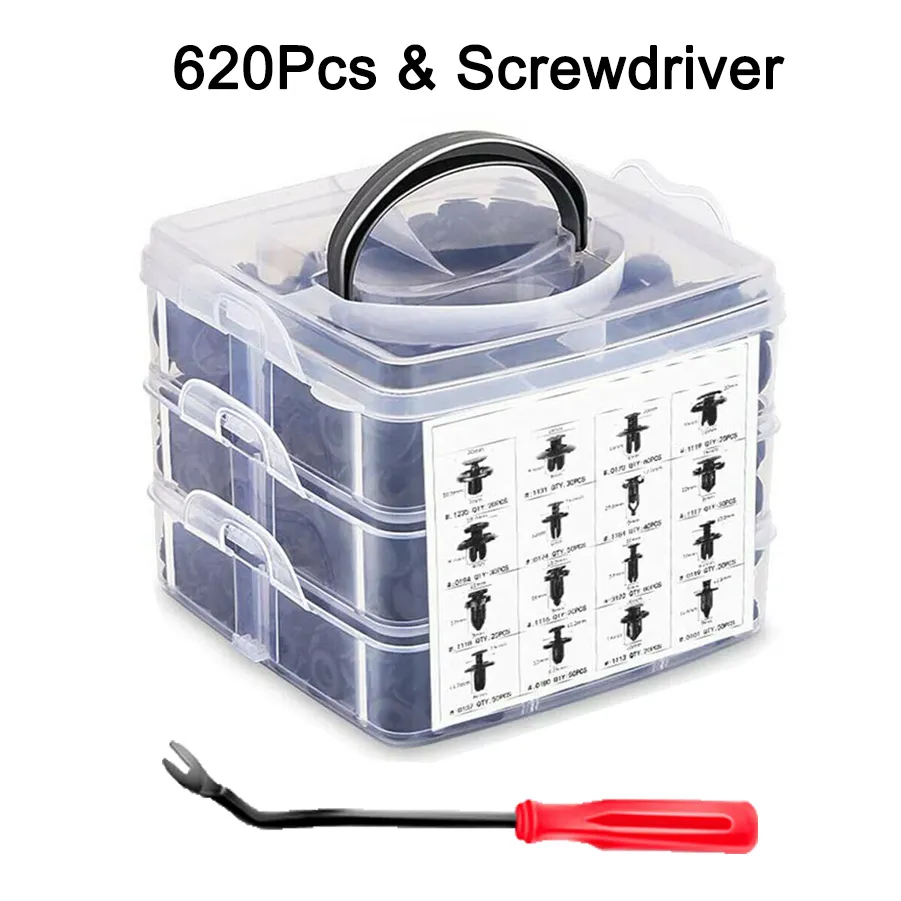 650 Pcs Car Retainer Clips Auto Fasteners Push Trim Clips Pin Rivet