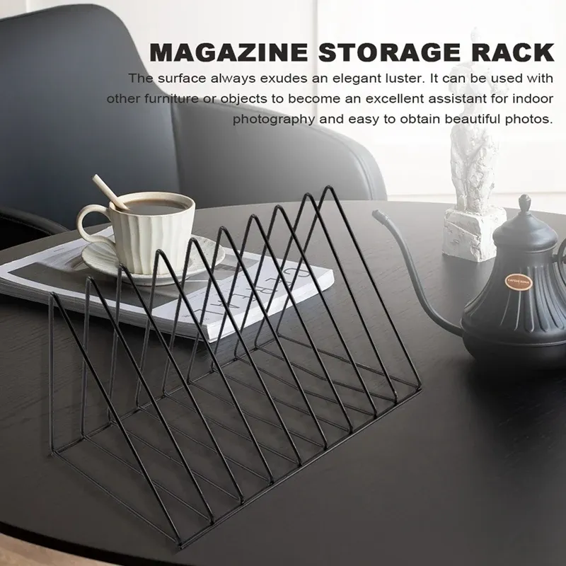 Record Storage Rack, Record Holder 260-280 LP Storage Shelf Display Stand For Albums Books Magazines Files, Black Metal MAXAYA