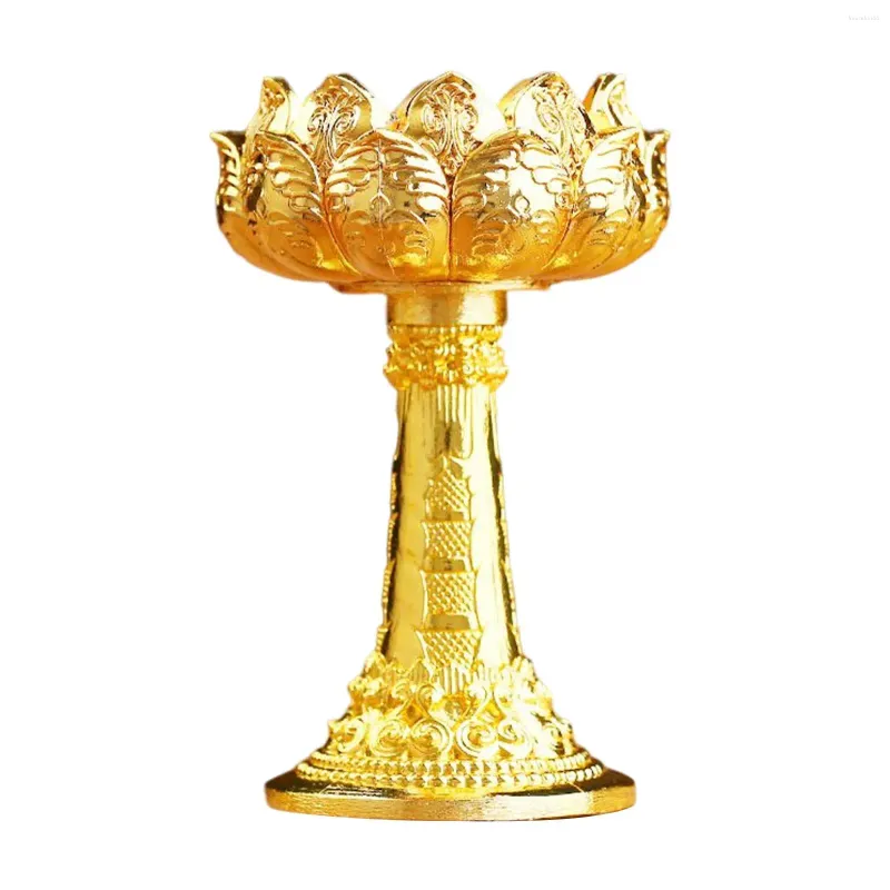 キャンドルホルダーロータスギーランプホルダー仏教祭壇供給テーブルセンターピースリビングルームの装飾用チベットバター