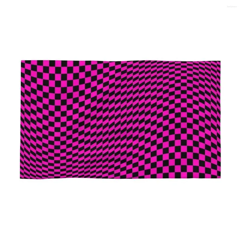 タオルピンクの幾何学40x70cmフェイスウォッシュ布屋外ホリデーギフトに適した明るく印刷