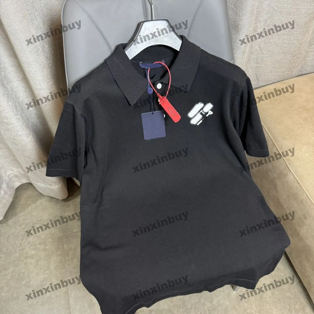 Xinxinbuy Men Designer Tee T Shirt 2024 Włochy Pin Letter Haftted Bawełna Krótkie rękaw