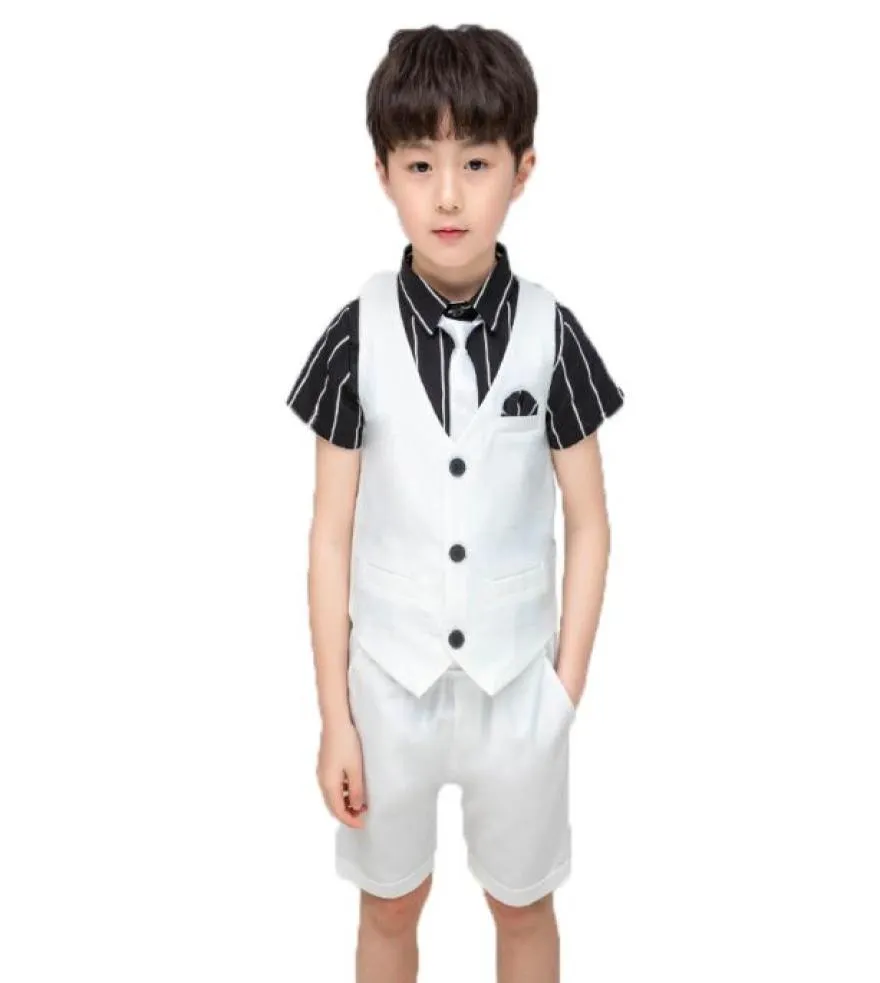 2020 CRIANÇAS CRIO DE FESTO DE CEDIMENTO Conjunto de verão Boys Formal Terne Formal Colotshorts Desempenho de crianças Smoking Tuxedo Costume9262220