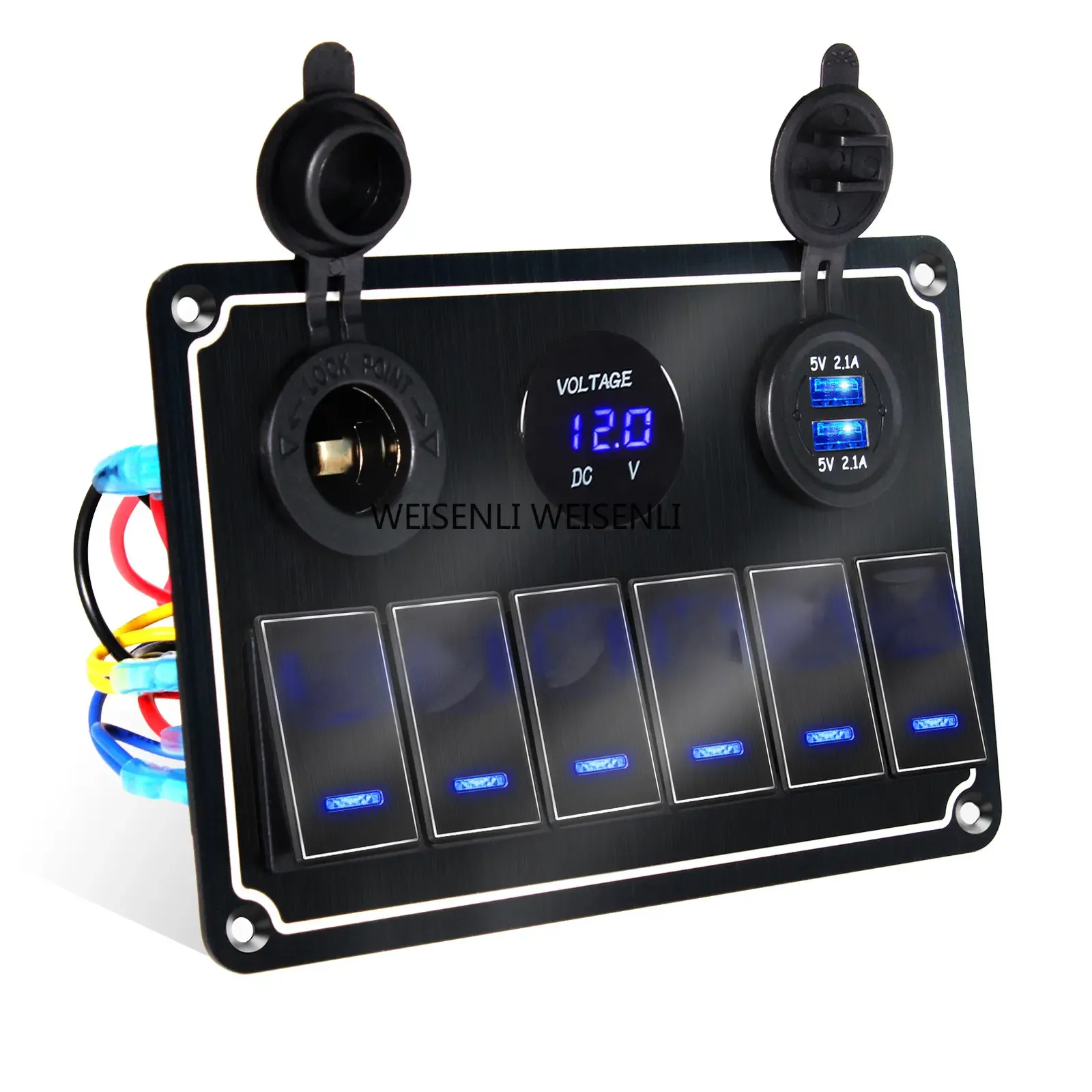 8 Gang Rocker Switch Panel For Car Boat Marine 12V 24V Waterproof On ...