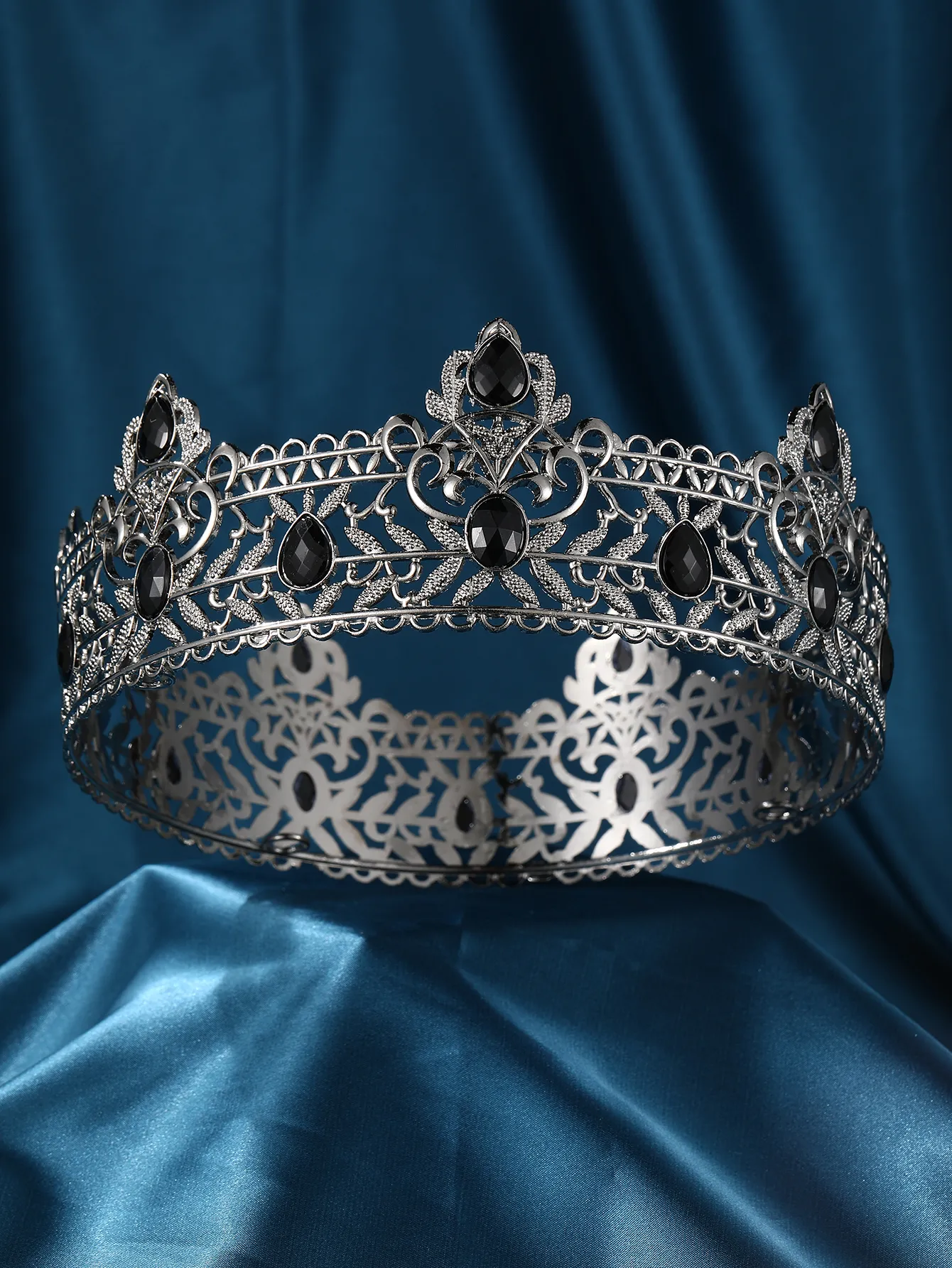 Elegant Black Crystal‎ Tiara Black Crystal Tiara Bridal Goth Black Crown | Mercari main image 3