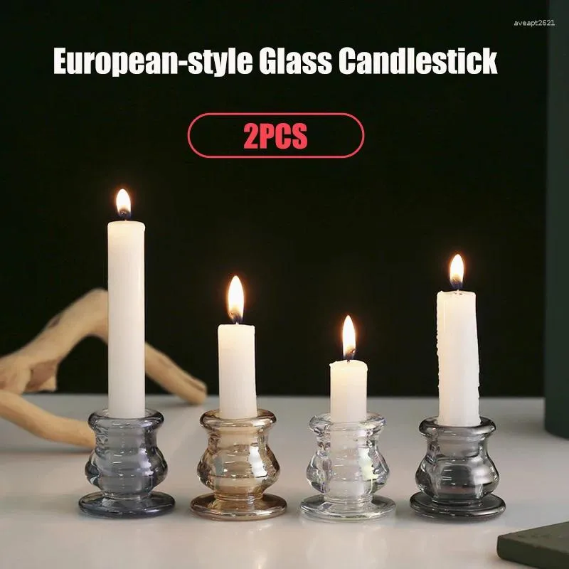 Bandlers 2pcs 5cm en verre de gamme de bougies de mariage de la pièce maîtresse de table de table décorations