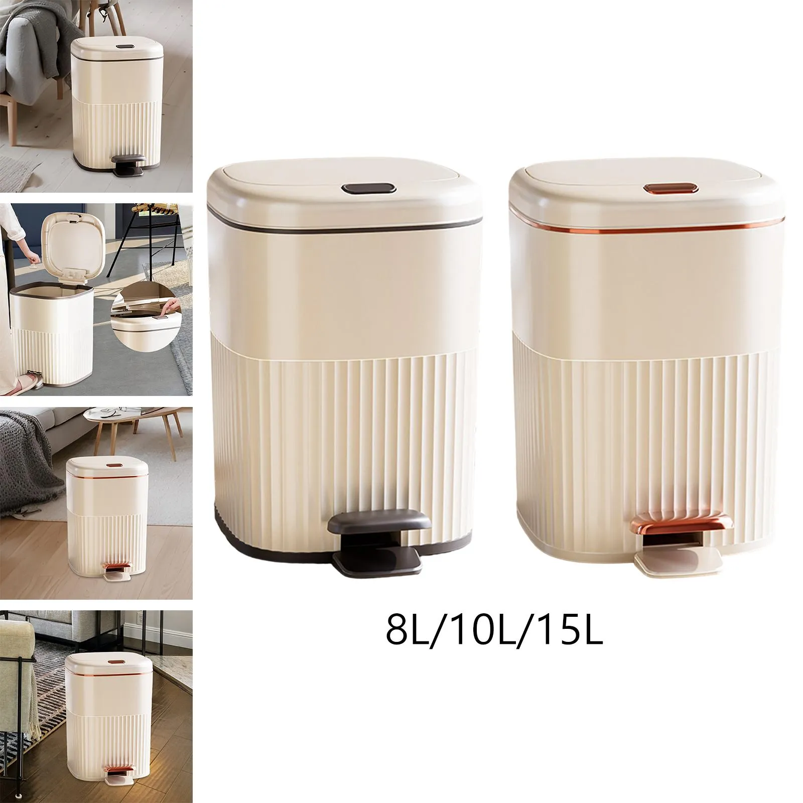 Step Trash Can with Lids Simple Foot Pedal Garbage Bin Garbage Container Bin for Study Toilet Entryway Laundry Room Home