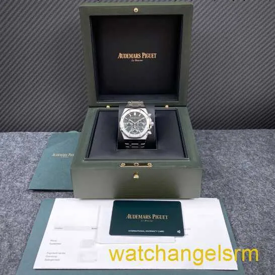 Zwitsers AP pols horloge Royal Oak Series 26240st Geroolde groene plaat precisie stalen heren mode vrijetijdssporten back transparant mechanisch horloge