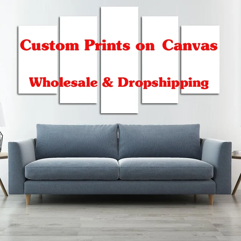 Tillbehör Anpassad Skriv ut din bild på duk Multipaneler Canvas Wall Art Målning Skriv ut på begäran över hela världen Dropshipping Pod Leverantör