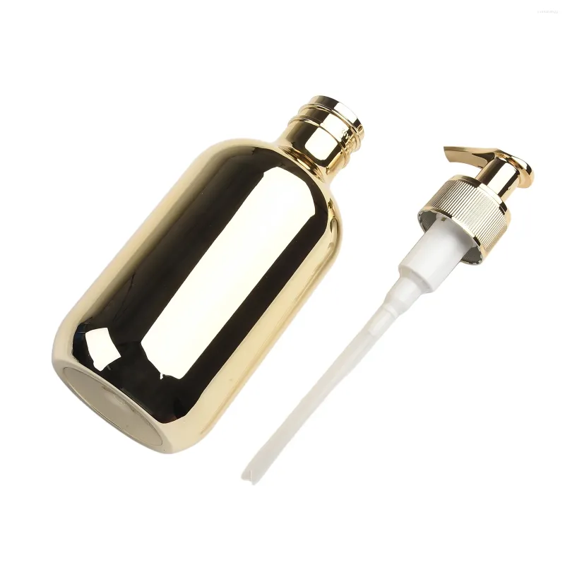 Dispensateur de savon liquide Dispenesseurs à main élégants et pratiques 300 ml Gold Chrome Bouteilles Poud Plastic Perfection Perfection pour les toilettes de la cuisine