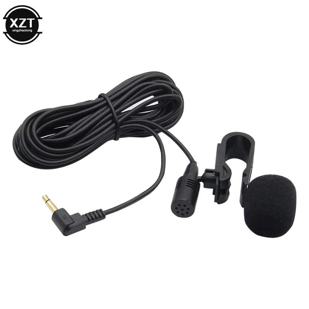 Microphones Car Microphone Clip 3,5 mm Clip Jack plug Mic Stéréo Mini Microphone externe câblé pour DVD Auto Radio 3M Long Professionals 240410