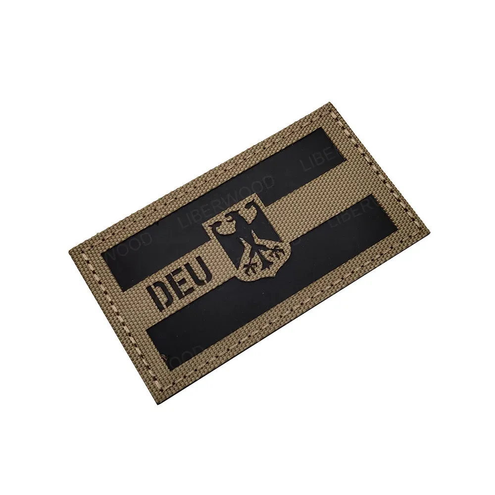 Liberwood Allemagne Eagle Réflexion Deu Infrarouge IR Patch Deutschland German Multicam Multicam Tactical Badge Vêtements Applique