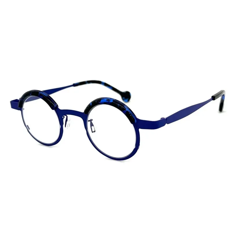 Theo Tag 436 Optiska glasögon för män Kvinnor Retro Designer Fashion Sheet Acetate Frame Detaljerad elasticitet Square Style Anti-Blue Light Lens Plate With Box