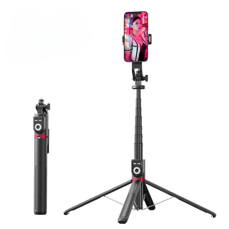 سيلفي عصا سبيكة سطح المكتب كاميرا رباعية الرباعية قف USB شحن بلوتوث 360 درجة الدوران PTZ selfie selfie stick