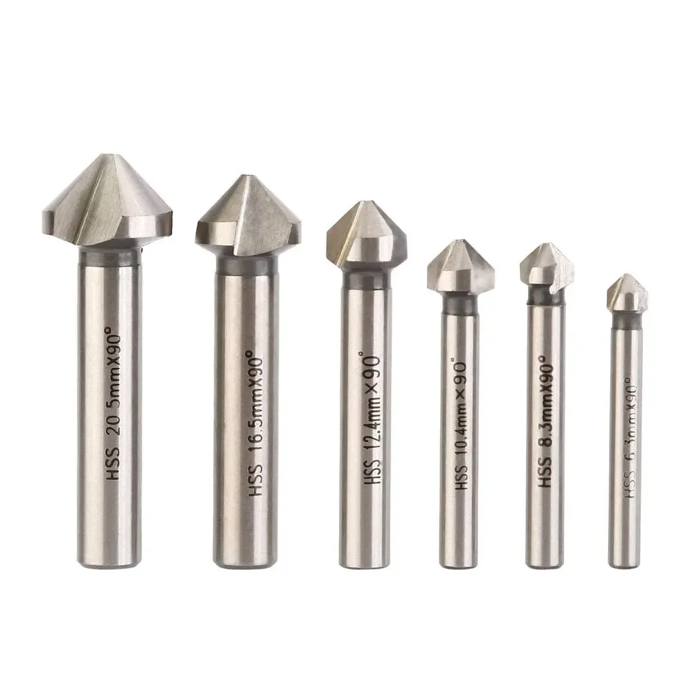 Wood Countersink Drill Bit Set 3 Flute 90 Degree HSS Titanium ...