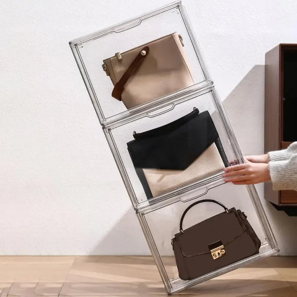 wholesale Handbag Storage Organizer with Visible Pockets Large Capacity Purse Storage Box for Shoes Protective Practical 2024