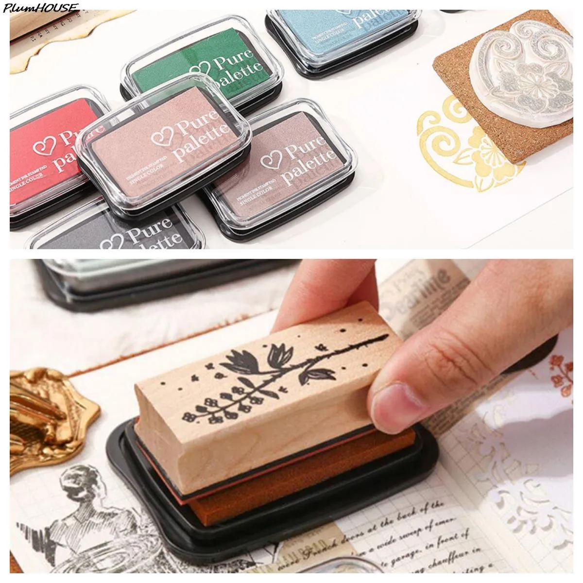 Rubber Wooden Stamps Inkpads Paper Decor 20 Colors Vintage Inkpad For Stamp DIY Crafts Scrapbooking Large Size Ink Pads