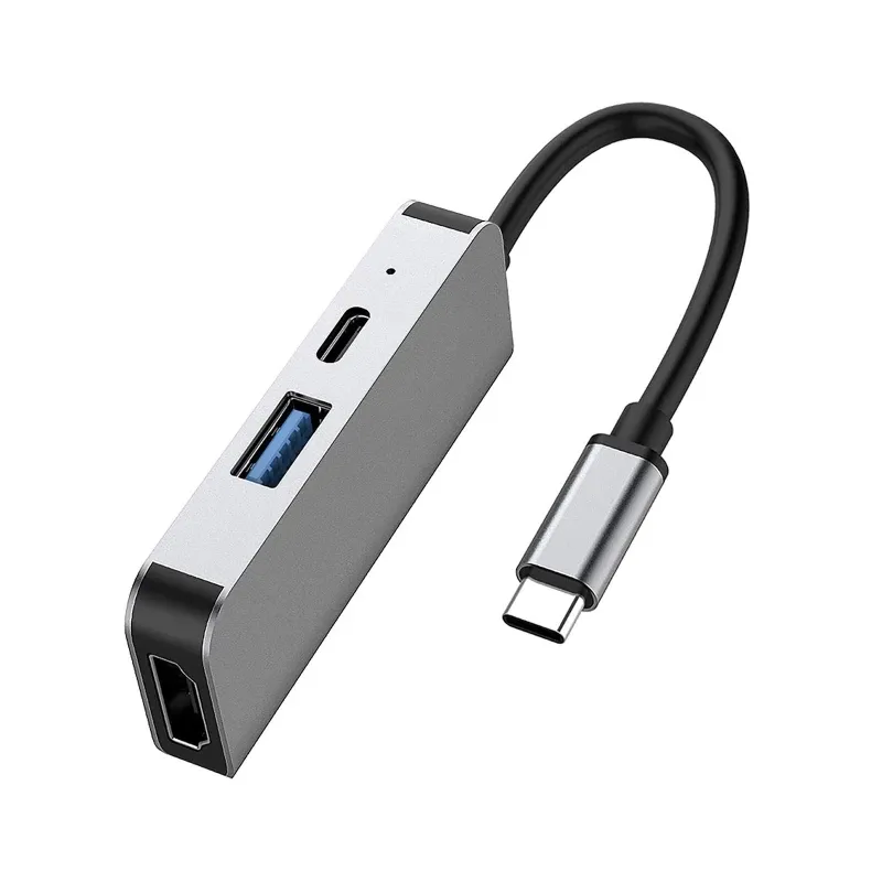 Stations 3in1 USB C Hub Accure de la station C de type C à USB3.0 4K 87W PD pour le clavier