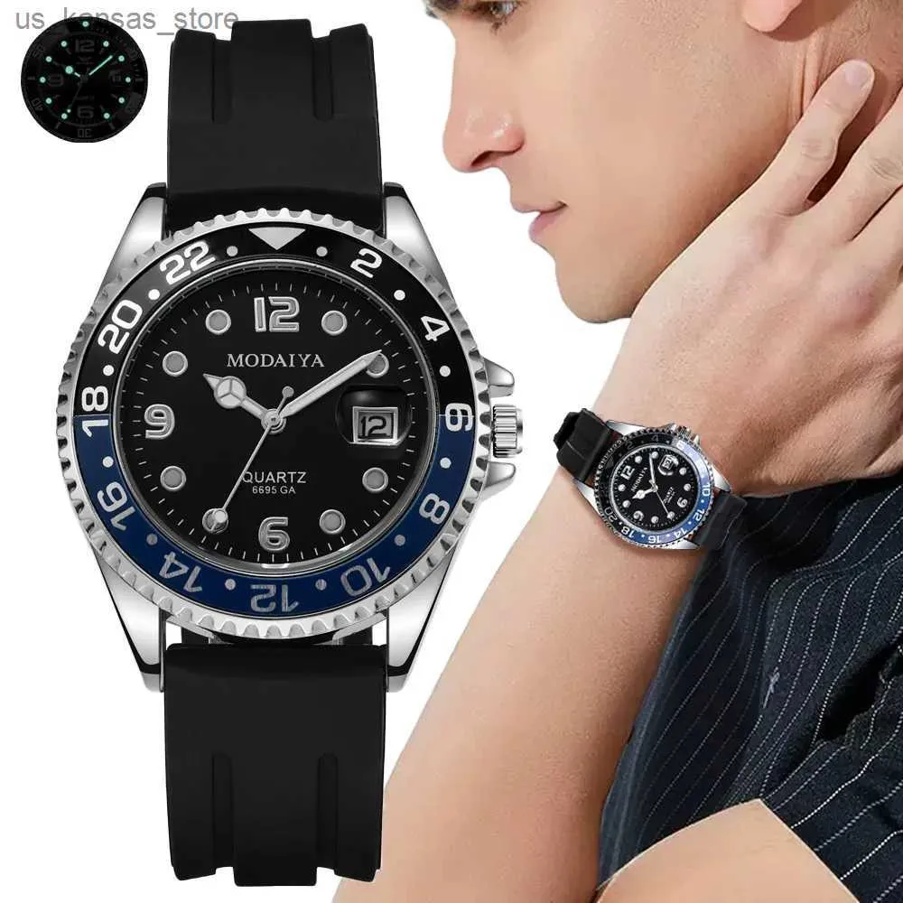 Armbanduhr Männer 2023 Sport ES Mode Mens Version Einfachheit Figuren Luminöser Quarz Casual Sile Straße Geschenke Armbande240409