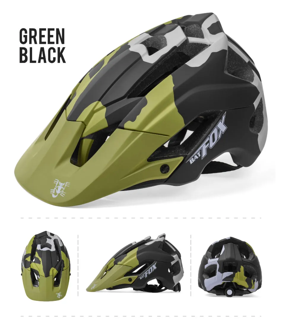 DHgate BATFOX MTB Cycling Helmet Adult Mountain Bike Helmet Matt Black Road Mountain Bike Helmet for Men High Quality Casco Ciclismo Sports Outdoors