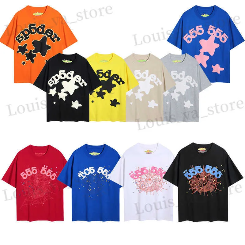 T-shirts masculins 2024 INS Brand Designer Mens T-shirts Spider T SP5DER T-shirt Young Thug 555555 Lettre imprimé Top Quality 100% Cotton Oversize S-XL T240409