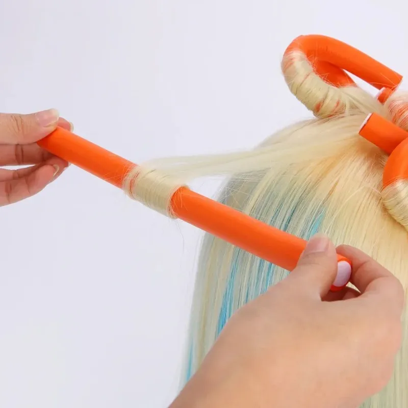 unisex sihirli saç kıvırıcı çubuklar yumuşak köpük bükülmüş bükülme diy saç tasarım üreticisi kıvırcık roller spiral bukleler saç şekillendirme diy araç2. Köpük bükülme büküm diy saç tasarımı