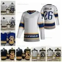 2021 Reverse Retro Hockey Jerseys 26 Rasmus Dahlin 53 Jeff Skinner Gold 50th Anniversary Stitched Jersey Mens Home Royal Navy Blue S-XXXL