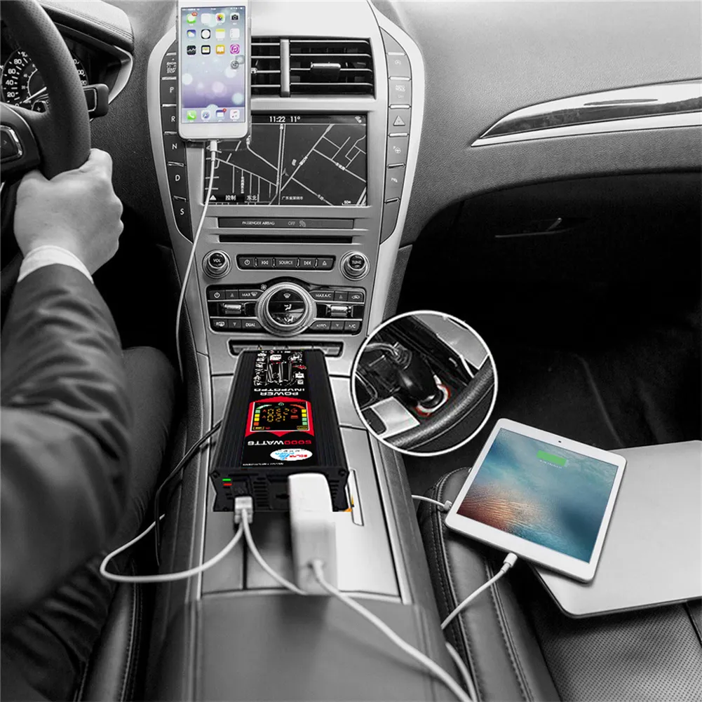 DHgate.com:Advanced 6000W Car Inverter: Dual USB, LCD Display, DC 12V ...