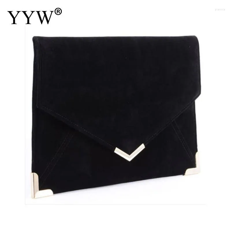Evening Bags Classic Elegant Suede Envelope Clutch Bag For Women 2024 Black Shoulder With Chain Strap Messenger Purse Solid Color From Pianola 19.16 DHgate.Com