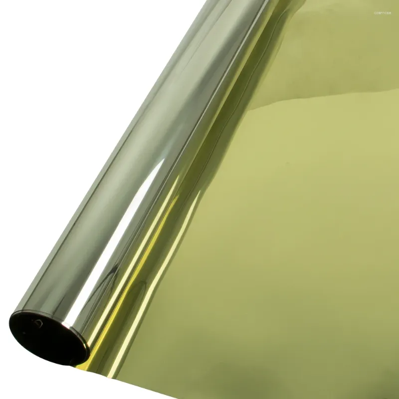 Autocollants de fenêtre Hohofilm 50cmx600cm Goldsilver Silver Isolation Film Solar Réflexion One Way Mirror Home Office Sticker