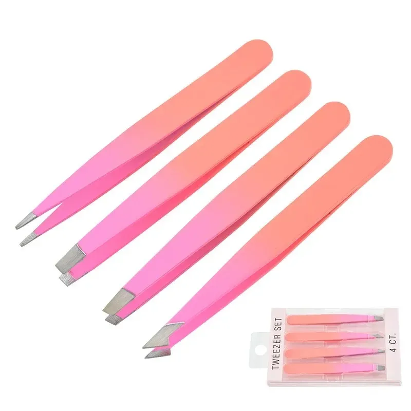 4stpincett Eyebrow Tweezer Set rostfria Professional Eye Lashes Förlängning pincett Eyebrow Tongs sax Kosmetiska verktyg1. För ögonbryn pincettuppsättning