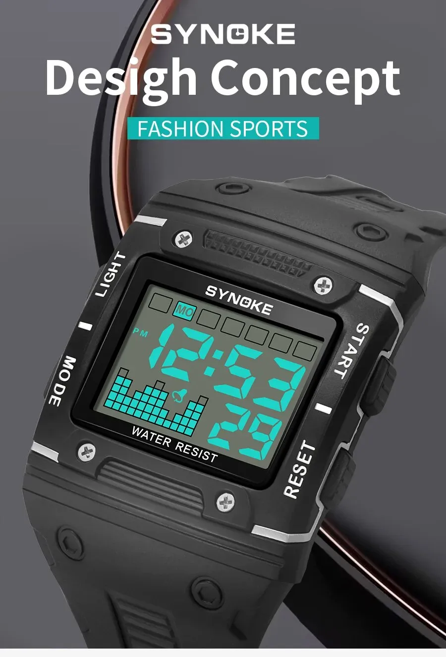 DHgate.com:SYNOKE Mens Digital Sports Watch: Waterproof