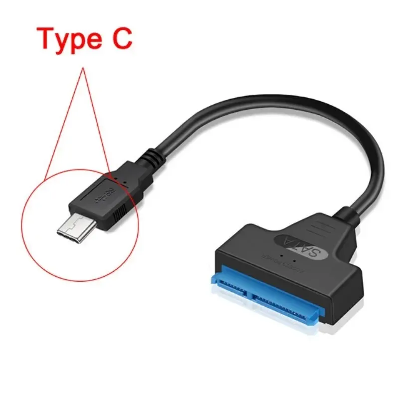 2024 SATA à USB 3.0 / 2.0 Câble jusqu'à 6 Gbit / s pour 2,5 pouces Drive du disque dur externe SSD SATA 3 22 PIN