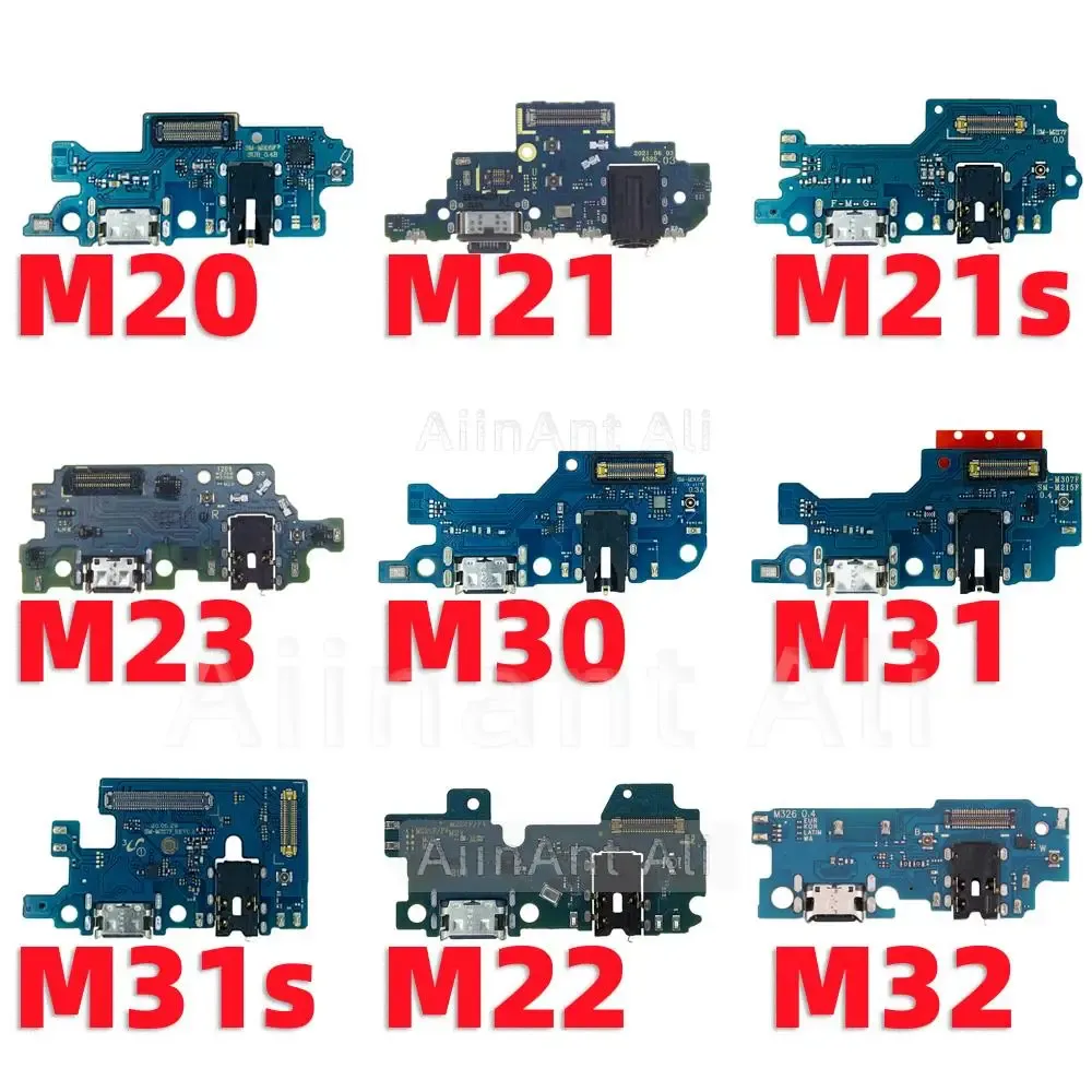 Aiinant Dock USB Charger Board Charging Port Flex Cable för Samsung Galaxy M20 M21 M21S M22 M23 M30 M30S M31 M31S M32 M33 4G 5G