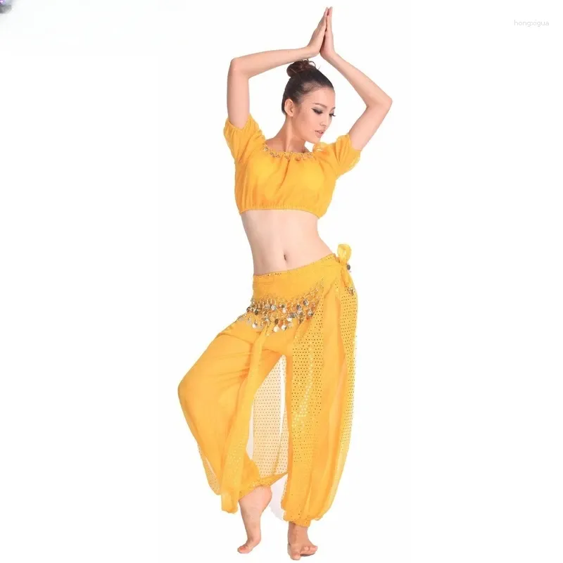 Scary Wear Women Sexy Belly Dance Costumes Set Performance India India Professional Egyptian Sari Oriental Bra Pantalon