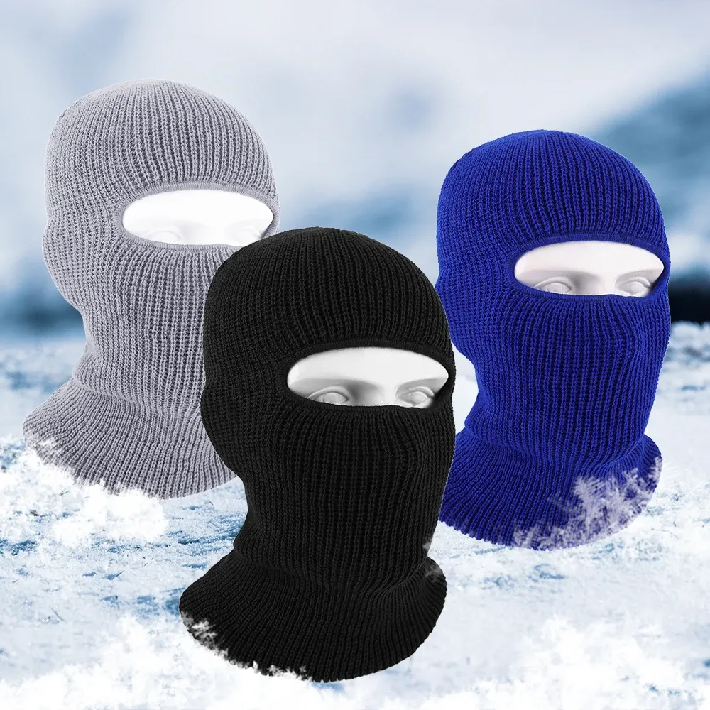 Balaclava Knit Hat Warm Winter Head Cover with Knitted Face Mask