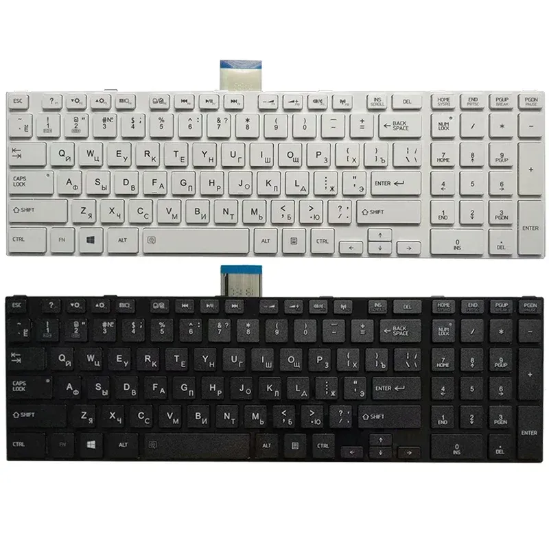 Claviers de nouveau clavier pour ordinateur portable russe pour le satellite Toshiba L850 L850D P850 L855 L855D L870 L870D RU CLAVIER BLACK / BLANC
