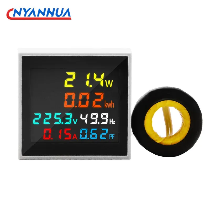 6 In1 Mini Electronic Watt-Time Meter Spänningsström Power Display Frekvensmätare Intelligent Power Monitor