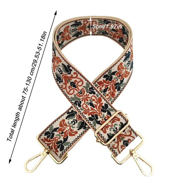 130cm Women Bag Strap Thick Color Style Jacquard Shoulder Strap Handbags Accessories Wide Replacement Adjustable Correa Bolso