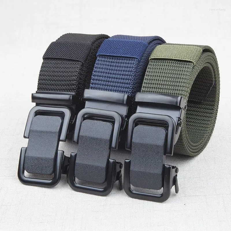 Feestdecoratie tactische riem heren canvas automatische buckle outdoor casual broek militaire training werkkleding pp