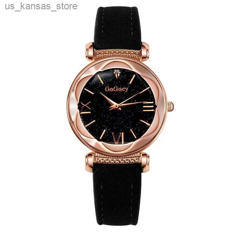 Wristwatches 2024 Womens Starry Sky Es Fashion Quartz for Women Hot Sale Designer Reloj Mujer Elegante Relogio240409