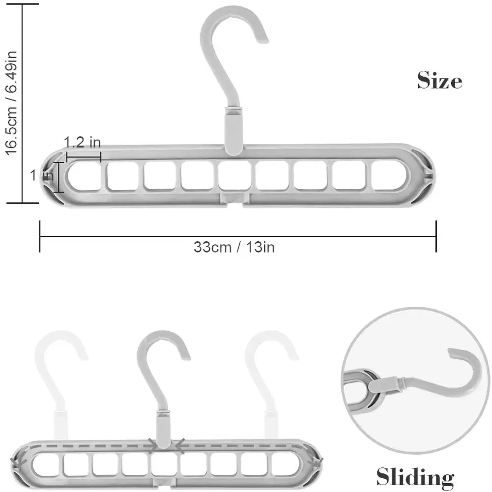 9 Löcher Schrank Organizer Multifunktional faltbarer Trockenstange Schalkleidungsorganisator Kaufer Kreativ Kunststoff Aufbewahrung rotieren