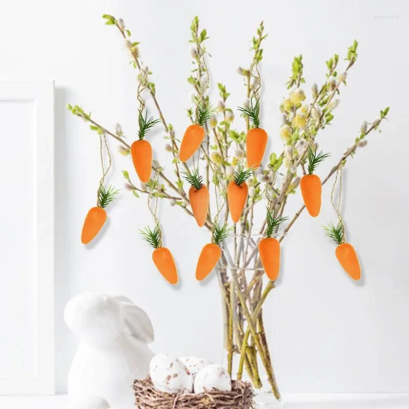 Flores decorativas 3-10pcs Mini pingente de cenoura Ornamento Artificial PE Fruits de espuma de pegável decoração de partida de páscoa Simulação de suprimentos domésticos