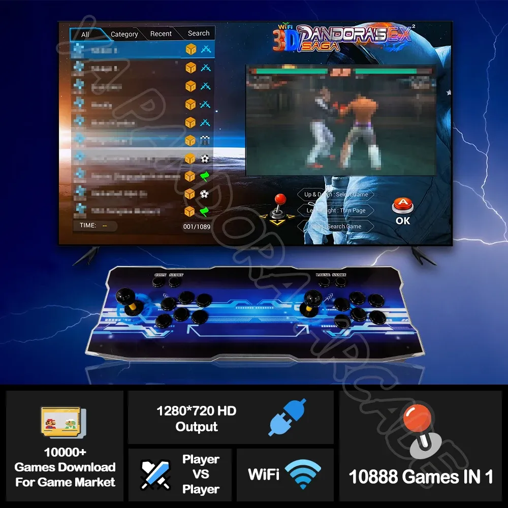 Arcade Pandora Box Console: 3D Wi-Fi Retro Games Machine