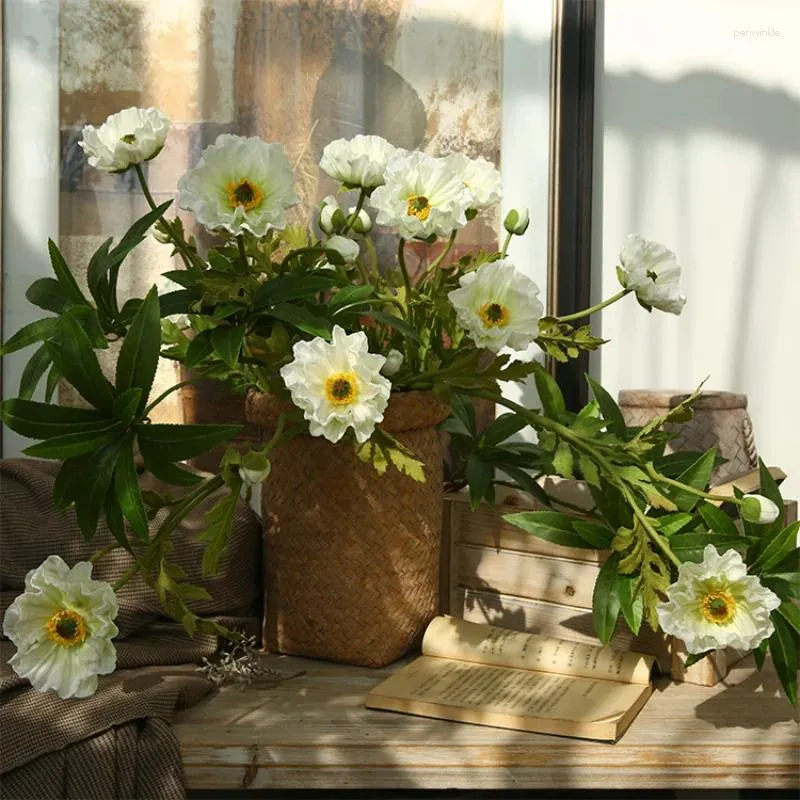 Fleurs décoratives 60 cm de fleur de pivoine artificielle Mariage de maison pour la maison décoration de salon conception de jardin Murale Mariage