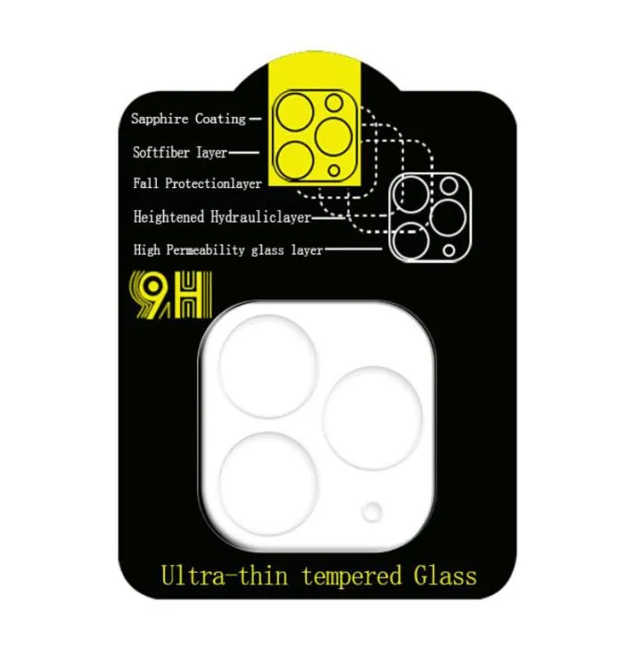 Tillbaka HD Clear Scratchresistent bakkameralins fullt skyddsskydd Transparent härdat glas för iPhone 13 12 11 Pro Max Mini8785890